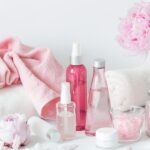 a group of beauty products