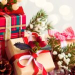 A small stack of Christmas gifts