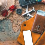 map with travel accessories on it