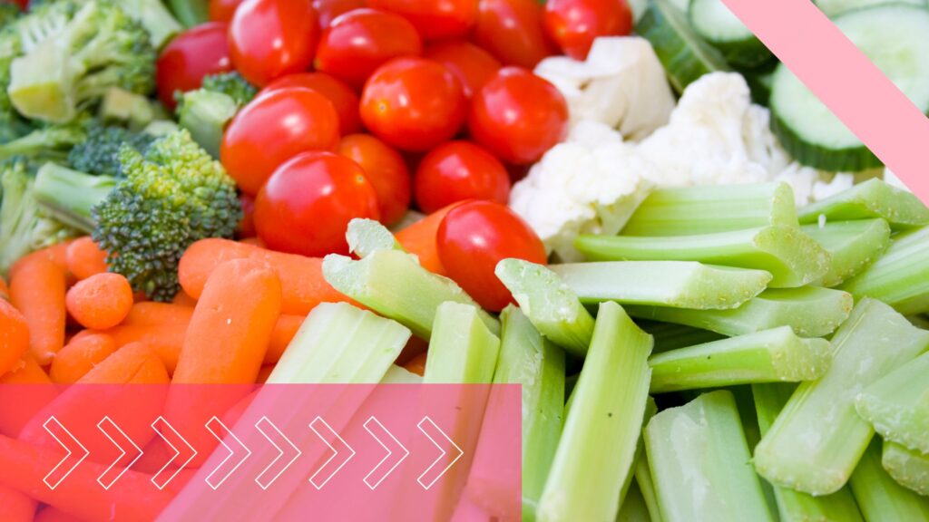 fh-hero-pre-cut-veggies (1) an assortment of pre-cut vegetables including baby carrots, celery, cucumber, broccoli, cauliflower, and grape tomatoes